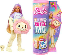 Barbie 芭比 可爱娃娃 金发 狮子毛绒服装 10 个惊喜 包括配件和宠物（款式可能有所不同）