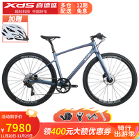 XDS 喜德盛 极速800超轻碳纤维车架隐藏式内走线平把公路代步休闲长途 幻彩蓝紫 700C*450mm