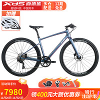 XDS 喜德盛 极速800超轻碳纤维车架隐藏式内走线平把公路代步休闲长途 幻彩蓝紫 700C*450mm