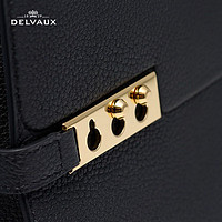 DELVAUX 德尔沃 春夏包包女包单肩斜挎手提托特包Tempete Tote系列生日礼物送女友 黑色