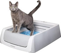 PetSafe 贝适安 无勺自清洁猫砂托盘自动系统,带一次性托盘和水晶垃圾,卫生,吸水性强,防尘,2 代