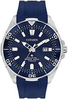 CITIZEN 西铁城 光动能 BN0201-02M 男式蓝色聚氨酯表带蓝色石英表盘手表