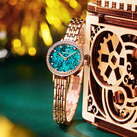 马克华菲 手表女满天星女表简约气质小绿表女士专柜品牌石英手表