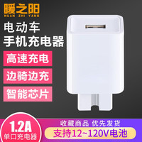 暖之阳 电动车手机充电器 电瓶车车载USB手机充电 48V60V72V转5V电车转换器转换头外卖装备 智能 1.2A 单口充电器