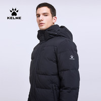 KELME卡尔美运动羽绒服男士中长款训练保暖防寒连帽休闲外套