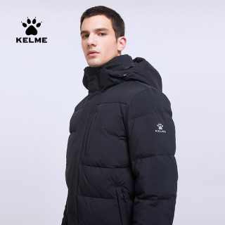 KELME卡尔美运动羽绒服男士中长款训练保暖防寒连帽休闲外套