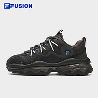 FILA FUSION斐乐潮牌未来潮鞋男2023冬款熔岩鞋加绒休闲鞋老爹鞋 贝鲁加灰/黑-BB 42