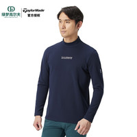 Taylormade泰勒梅高尔夫服装男装秋冬运动长袖golf薄绒修身中高领上衣 U21594-深蓝色 L