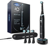 Oral-B 欧乐-B 欧乐B 系列 10 可充电电动牙刷 带 iO Sense 充电器和 4 个替换刷头 黑色