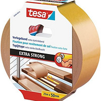 tesa 铺设胶带，强力粘合剂 - 用于铺设地毯和 PVC 地板的双面胶带 - 双面胶 - 25 米x 50 毫米