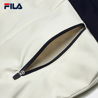 FILA 斐乐男士羽绒服时尚休闲撞色拼接连帽上衣 鲜乳白-IV 160/84A/XS