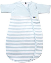 GESSLEIN 774138 Bubou 可拆卸袖子婴儿睡袋：调温全年睡袋，婴儿/儿童尺寸 130 厘米，浅蓝色/白色条纹