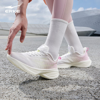 鸿星尔克跑鞋女款季软弹缓震女子跑步鞋回弹防滑耐磨运动鞋子 尔克白/浅丁香/韵粉色 37