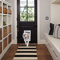 Ideal Pet Products 豪华铝制宠物门带伸缩框架,中号,7" x 11.25",白色