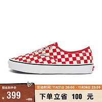 VANS范斯 Authentic经典棋盘格logo鞋带男鞋女鞋帆布鞋 红白棋盘格 35