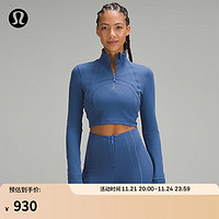 lululemon丨Define 女士运动短款半拉链衫 *Luon™ LW3GZBS 沥青蓝 10