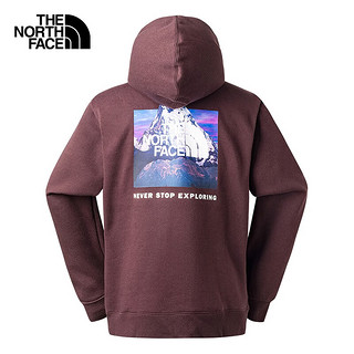 北面（The North Face）帽衫休闲户外运动套头衫卫衣保暖男女同款|86Q2 I0I/豆沙色 XXL185/116