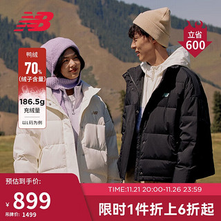 NEW BALANCE 23年男女同款运动休闲时尚舒适鸭绒户外羽绒服AWJ33324 BK XL 