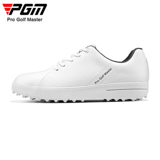 PGM高尔夫球鞋女士 旋扣款/鞋带款 防水超纤 防滑鞋钉golf运动鞋 XZ305-白色【鞋带】 37码
