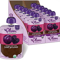 Plum Organics 阶段1婴儿食品，西梅泥，3.5盎司，99克，袋装（12包）