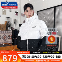 彪马（PUMA）羽绒服男装 23冬季连帽保暖休闲运动服拼接外套防风上衣夹克 【80%鸭绒】678720-02/黑白撞色 165/88A/XS 体重90-100斤