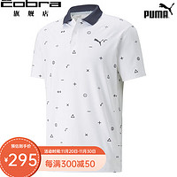 彪马（PUMA）高尔夫服装男士短袖T恤Polo衫 53353701 白色/深蓝 L