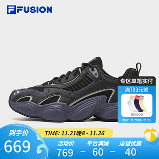 斐乐（FILA）FUSION斐乐潮牌男鞋怪兽老爹鞋鞋休闲鞋运动鞋 黑/神秘灰-BK 40