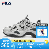 FILA 斐乐 女鞋老爹鞋运动鞋厚底鱼刺鞋休闲鞋 深鸥灰/雨雾灰-DN 36.5