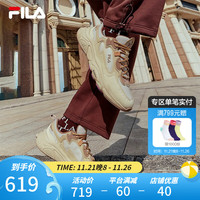 FILA 斐乐 男鞋MARS 1S+复古运动鞋火星鞋跑步鞋 砾石/银云灰-GS 40