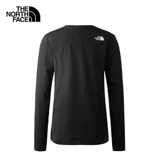 北面（The North Face）长袖T恤女款吸湿快干户外运动上衣秋冬|7QUI JK3/黑色 L/165