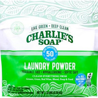 CHARLIE'S SOAP 查利 洗衣粉(50 份,1 包)低*性深层清洁洗衣粉洗涤剂 - 环保,*有效
