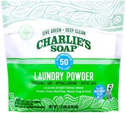 CHARLIE'S SOAP 查利 洗衣粉(50 份,1 包)低*性深层清洁洗衣粉洗涤剂 - 环保,*有效