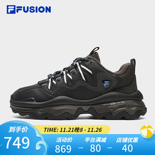 斐乐（FILA）FUSION斐乐QD96老爹鞋男鞋2023冬款熔岩鞋加绒休闲鞋运动鞋 贝鲁加灰/黑-BB 43