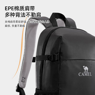 CAMEL 骆驼 户外双肩包书包登山包旅行背包徒步旅游运动防水休闲书包 573C875022，黑色