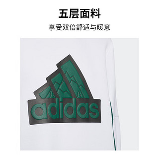 adidas 阿迪达斯 轻运动男大童儿童冬季运动圆领卫衣套头衫 白/黑色 152CM