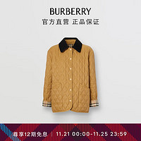 博柏利（BURBERRY）女装 灯芯绒衣领菱形绗缝夹克 80498641