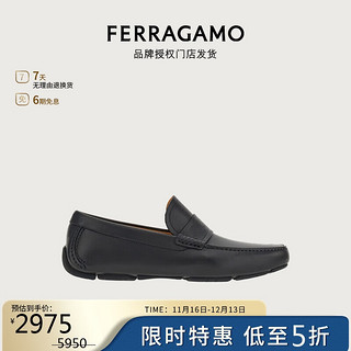 菲拉格慕（Ferragamo）【品牌授权门店发货】男士黑色标识装饰开车鞋  0762654_3E _ 65