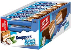 Knoppers 优立享 椰子吧-(24 x 40 克) 配有脆皮华夫饼、美味的牛奶和椰子奶油和精致椰丝焦糖全脂牛奶巧克力