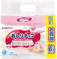 Pigeon 贝亲 婴儿湿巾 替换装】贝亲 Pigeon 婴儿湿巾 蓬松厚实 婴儿油 66片×6包