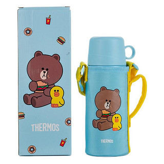 THERMOS 膳魔师 LINE FRIENDS系列 FFG-603WF LF001 儿童保温杯+吸管盖 600ml 蓝色