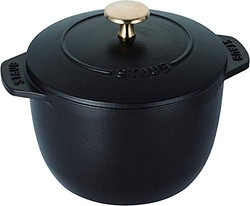 staub 珐宝 珐琅铸铁锅 圆形铸铁饭釜锅 M号/16cm 哑光黑