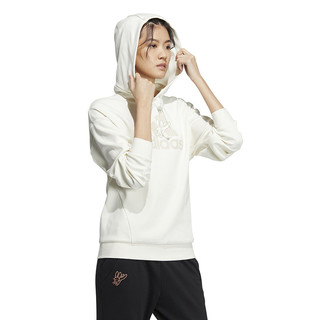 阿迪达斯adidas CNY新年款 Gfx Hoody 字母Logo卡通兔子印花运动休闲连帽卫衣 女款 白色 HZ2994