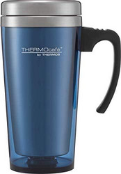 THERMOS 膳魔师 ThermoCafé by Thermos 半透明旅行马克杯，蓝色，420 毫升，1 件（1 件装）