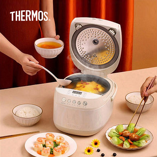 THERMOS 膳魔师 电饭煲家用智能不粘易清洗多功能智能定时保温电器电饭煲3L