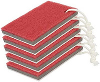 東和産業 东和产业 浴室清扫用海绵 红色 约7.5×2.5×17cm 洗澡时除霉 5个套装