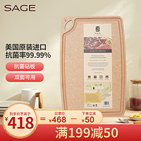 SAGE 世廚 美国进口菜板世厨砧板案板抗菌菜板 30*45*1cm 带凹槽和防滑垫