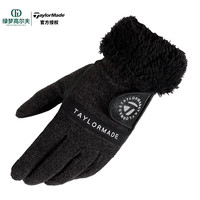 Taylormade泰勒梅女士吸湿发热防风耐磨防滑运动golf高尔夫手套 黑色U21805 L/XL