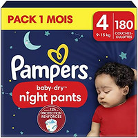 Pampers 帮宝适 Night 尿布裤 尺寸 4(9 千克 - 15 千克)婴儿干燥,MONATSBOX,尿布内裤