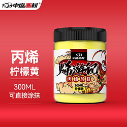 中盛画材 丙烯绘画颜料 柠檬黄 300ml 单瓶装