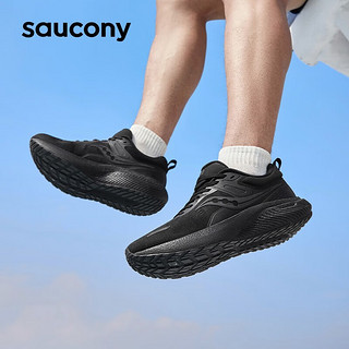 Saucony索康尼SURGE 2澎湃防泼水跑步鞋男女减震跑鞋运动鞋 黑色3 36